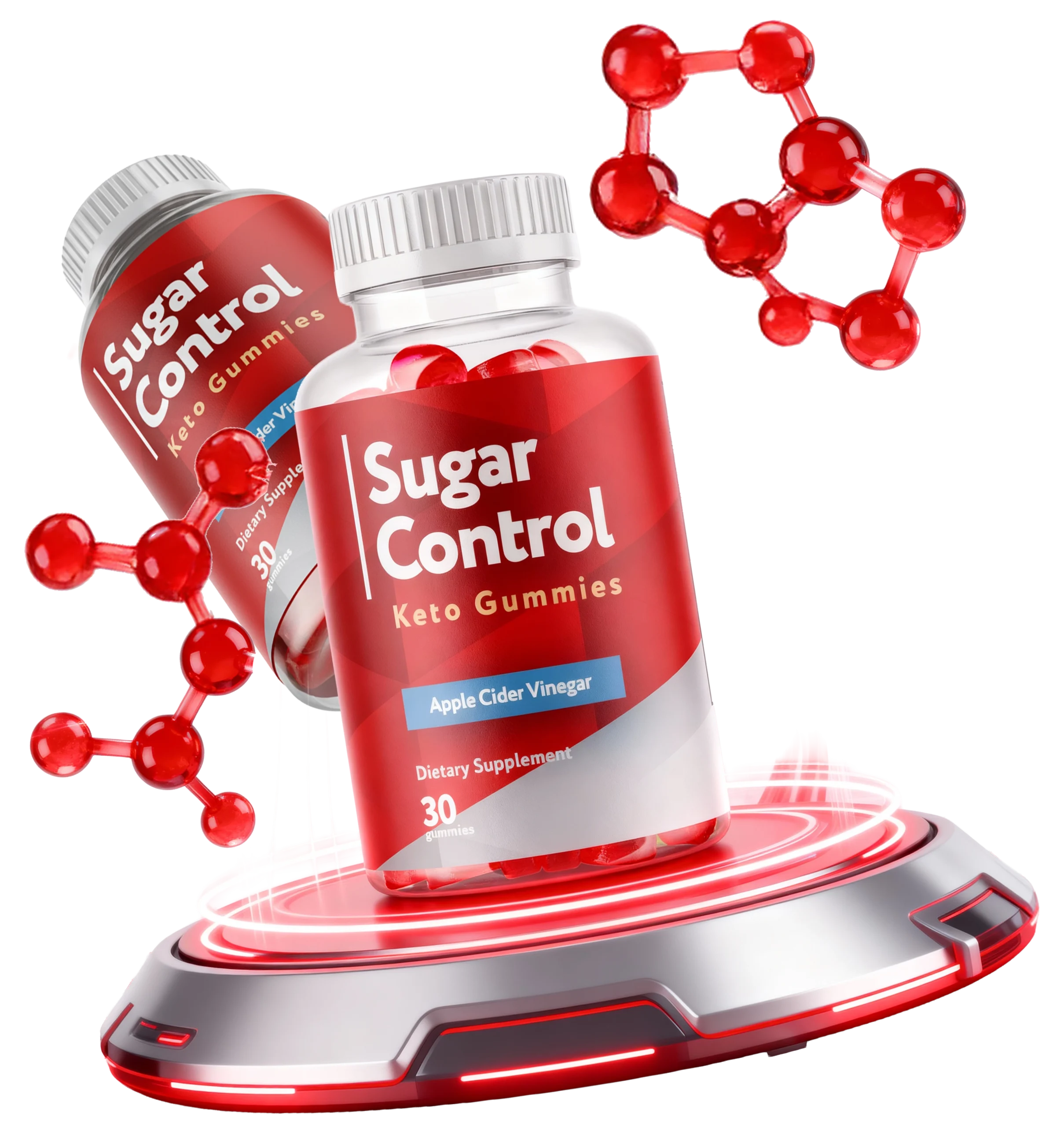 Bottle of Sugar Control apple cider vinegar keto gummies